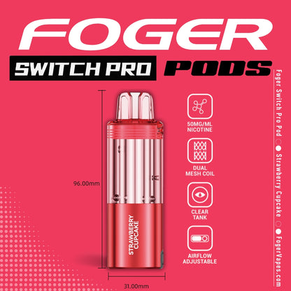 Strawberry Cupcake Foger Switch Pro Pod 30K Puffs Strawberry Cupcake Foger Switch Pro Pod 30K Puffs