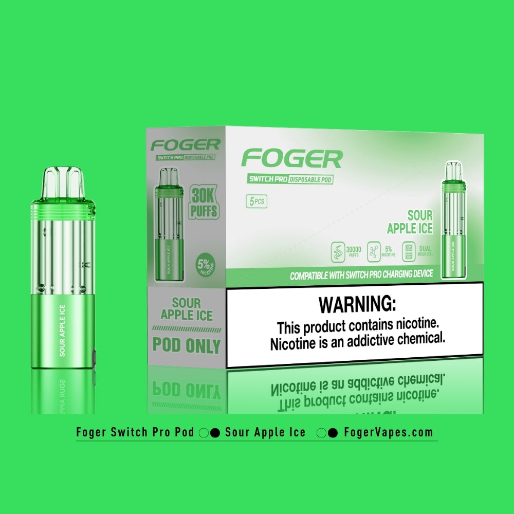 Sour Apple Ice Foger Switch Pro Pod 30K Puffs Sour Apple Ice Foger Switch Pro Pod 30K Puffs