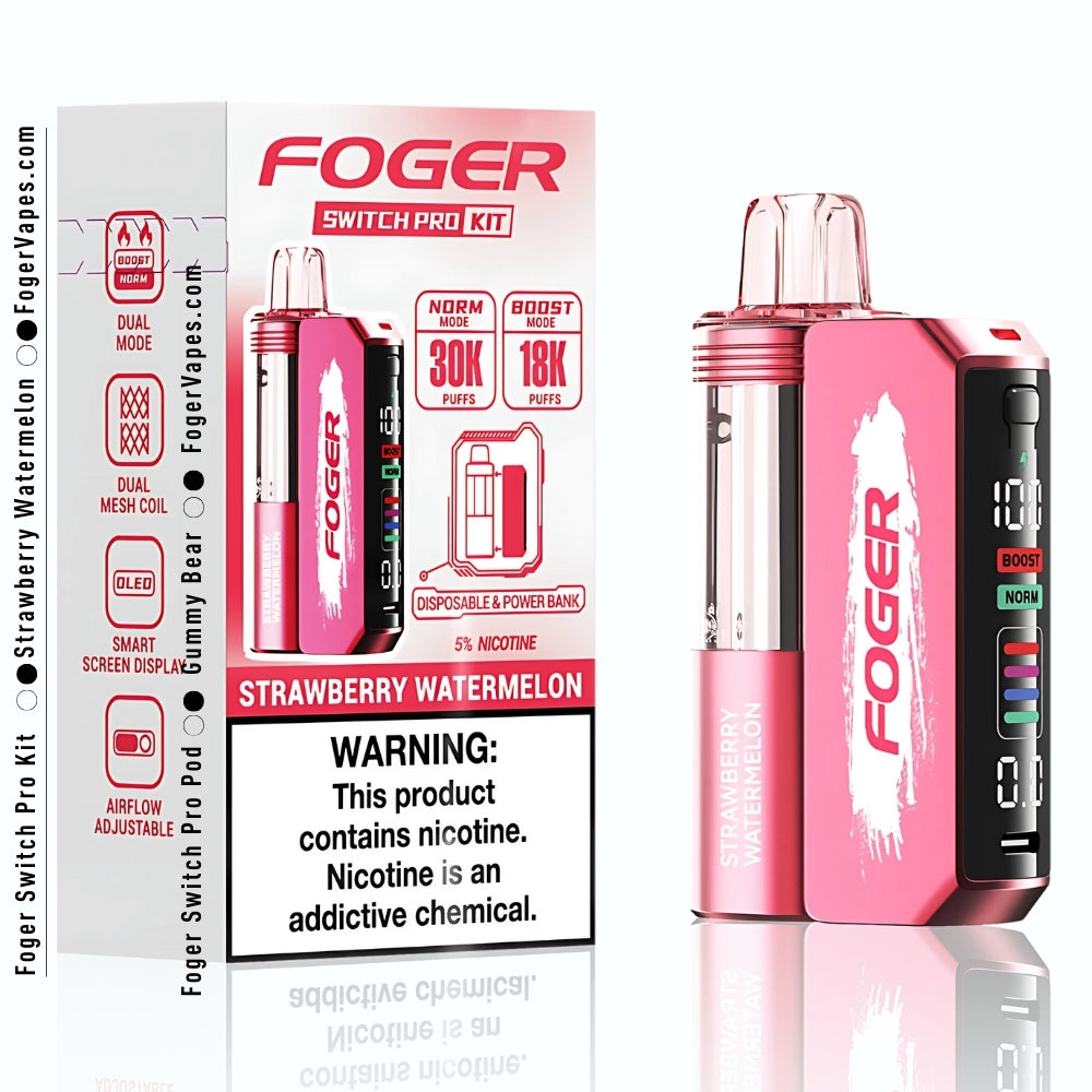 Strawberry Watermelon Foger Switch Pro Kit 30K Puffs Strawberry Watermelon Foger Switch Pro Kit 30K Puffs