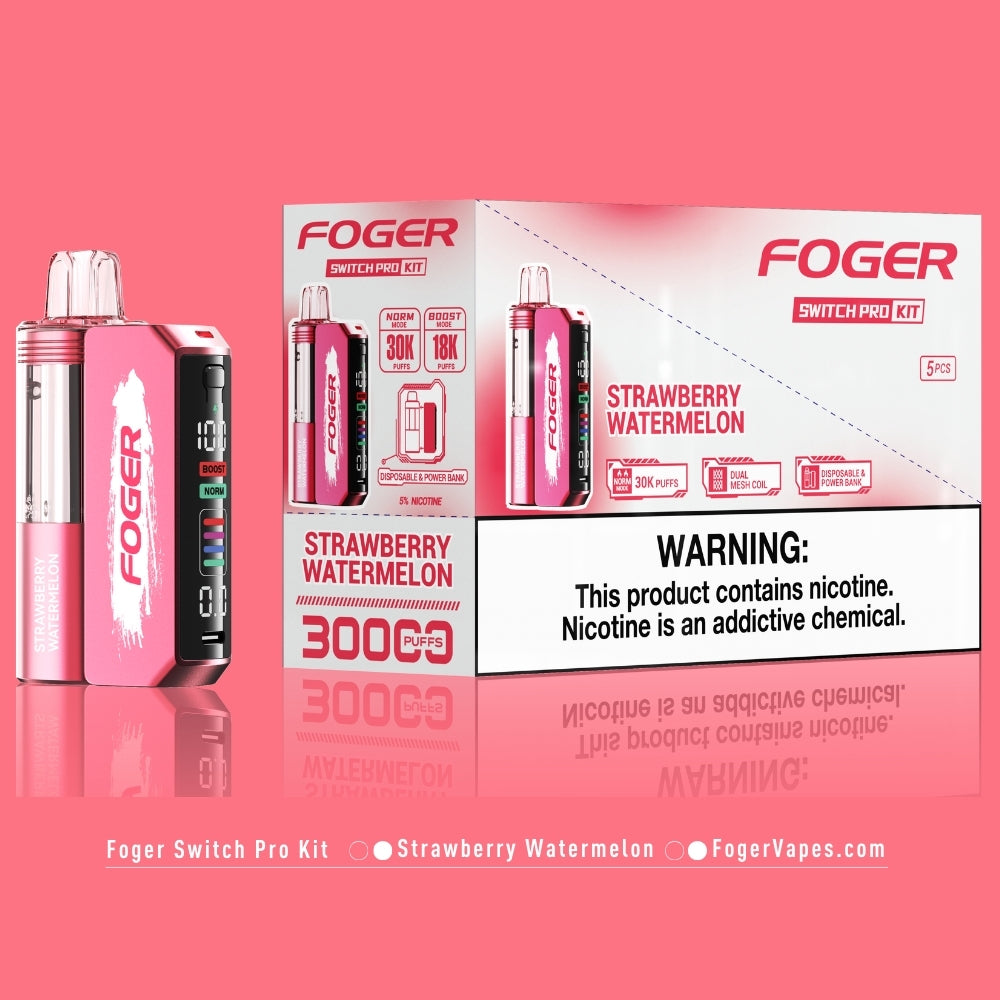 Strawberry Watermelon Foger Switch Pro Kit 30K Puffs Strawberry Watermelon Foger Switch Pro Kit 30K Puffs