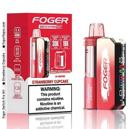 Strawberry Cupcake Foger Switch Pro Kit 30K Puffs Strawberry Cupcake Foger Switch Pro Kit 30K Puffs