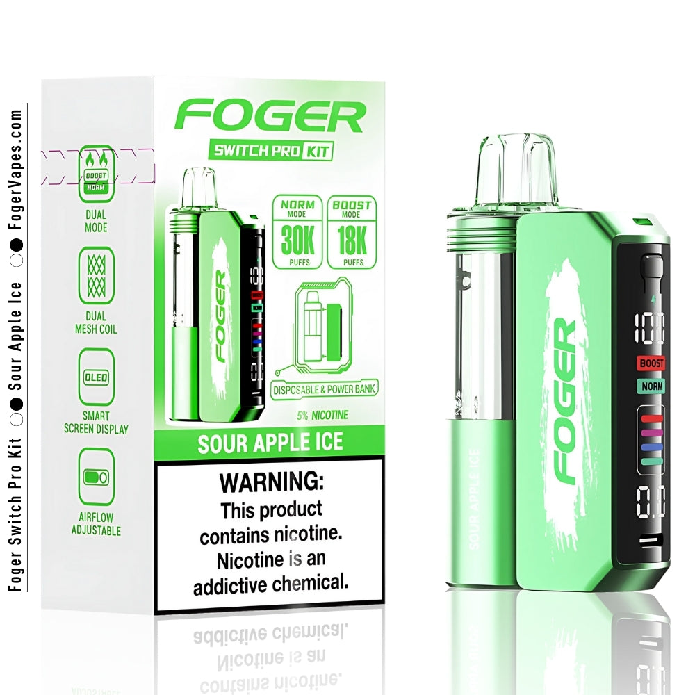 Sour Apple Ice Foger Switch Pro Kit 30K Puffs Sour Apple Ice Foger Switch Pro Kit 30K Puffs